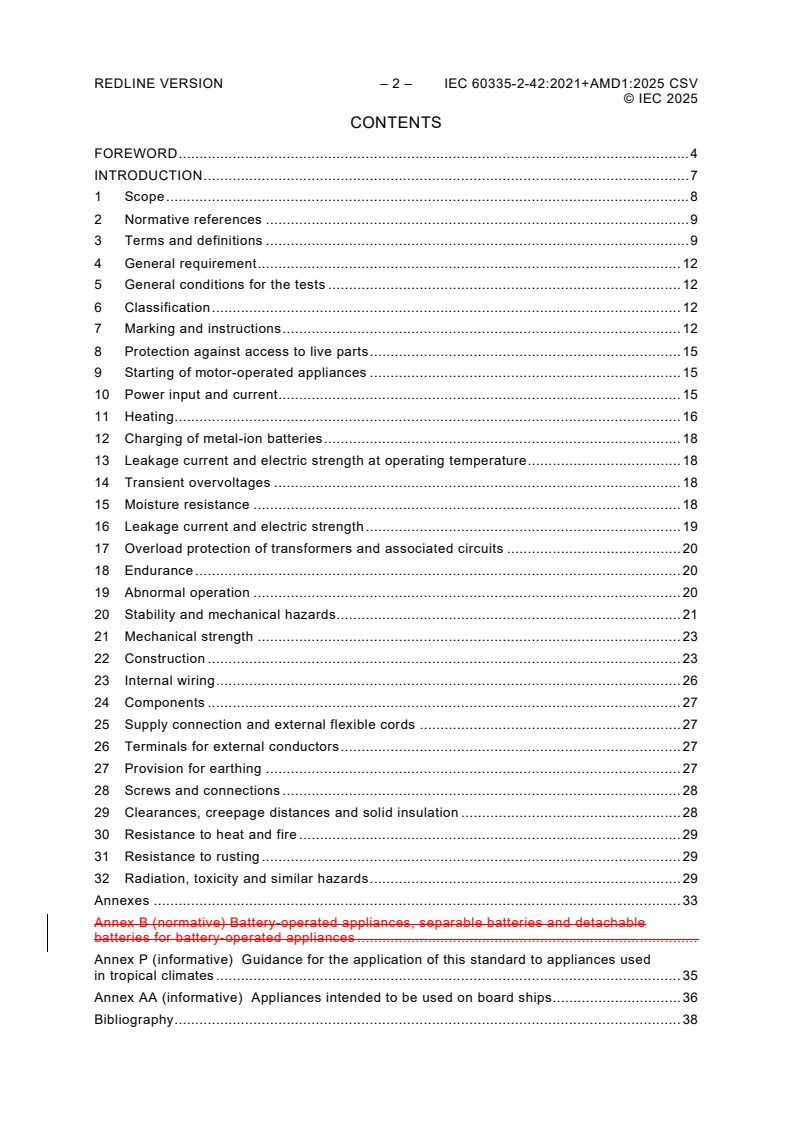IEC 60335-2-42:2021 IEC 60335-2-42:2021+AMD1:2025 CSV - Household and similar electrical appliances - Safety - Part 2-42: Particular requirements for commercial electric forced convection ovens, steam cookers and steam-convection ovens
Released:10. 02. 2025
Isbn:9782832702215 - Page 4 preview