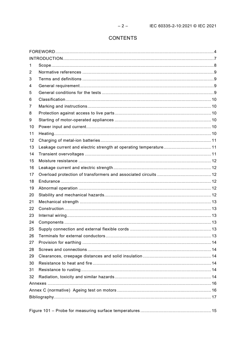 IEC 60335-2-10:2021 IEC 60335-2-10:2021 - Household and similar electrical appliances - Safety - Part 2-10: Particular requirements for floor treatment machines and wet scrubbing machines - Page 4 preview