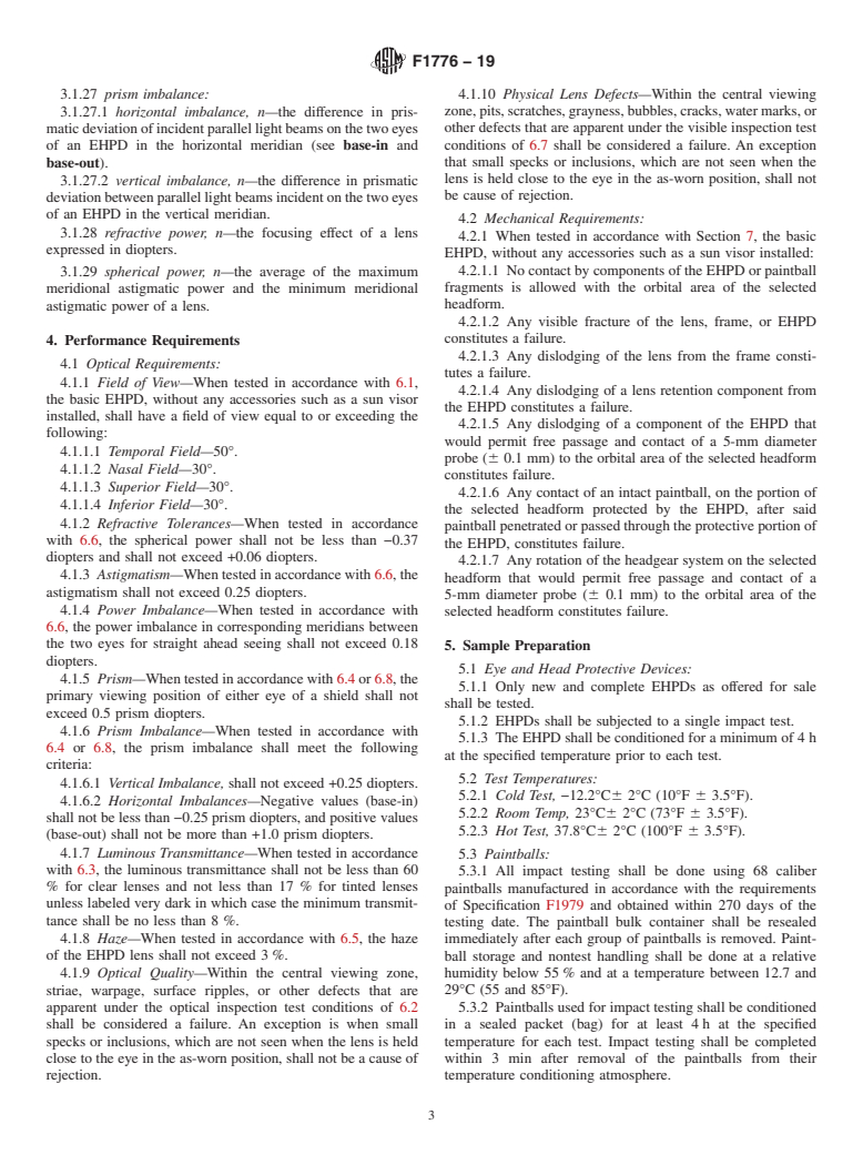 ASTM F1776-19 - Standard Specification for Eye Protective Devices for Paintball Sports