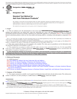 ASTM D482-19 REDLINE ASTM D482-19 - Standard Test Method for Ash from Petroleum Products - Page 1 preview