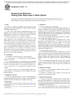 ASTM F3410-19 ASTM F3410-19 - Standard Test Method for Testing Fiber Rope Used in Water Sports - Page 1 preview