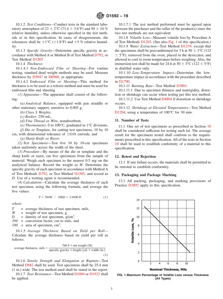 ASTM D1593-19 - Standard Specification for Nonrigid Vinyl Chloride Plastic Film and Sheeting