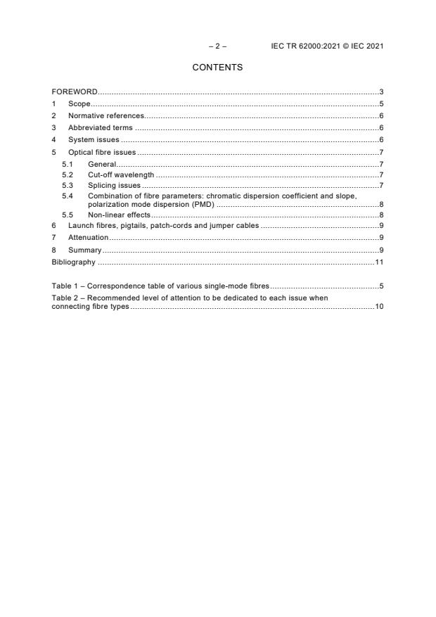 IEC TR 62000:2021 IEC TR 62000:2021 - Guidelines for combining different single-mode fibre sub-categories - Page 4 preview