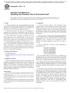 ASTM D197-19 ASTM D197-19 - Standard Test Method for Sampling and Fineness Test of Pulverized Coal - Page 1 preview