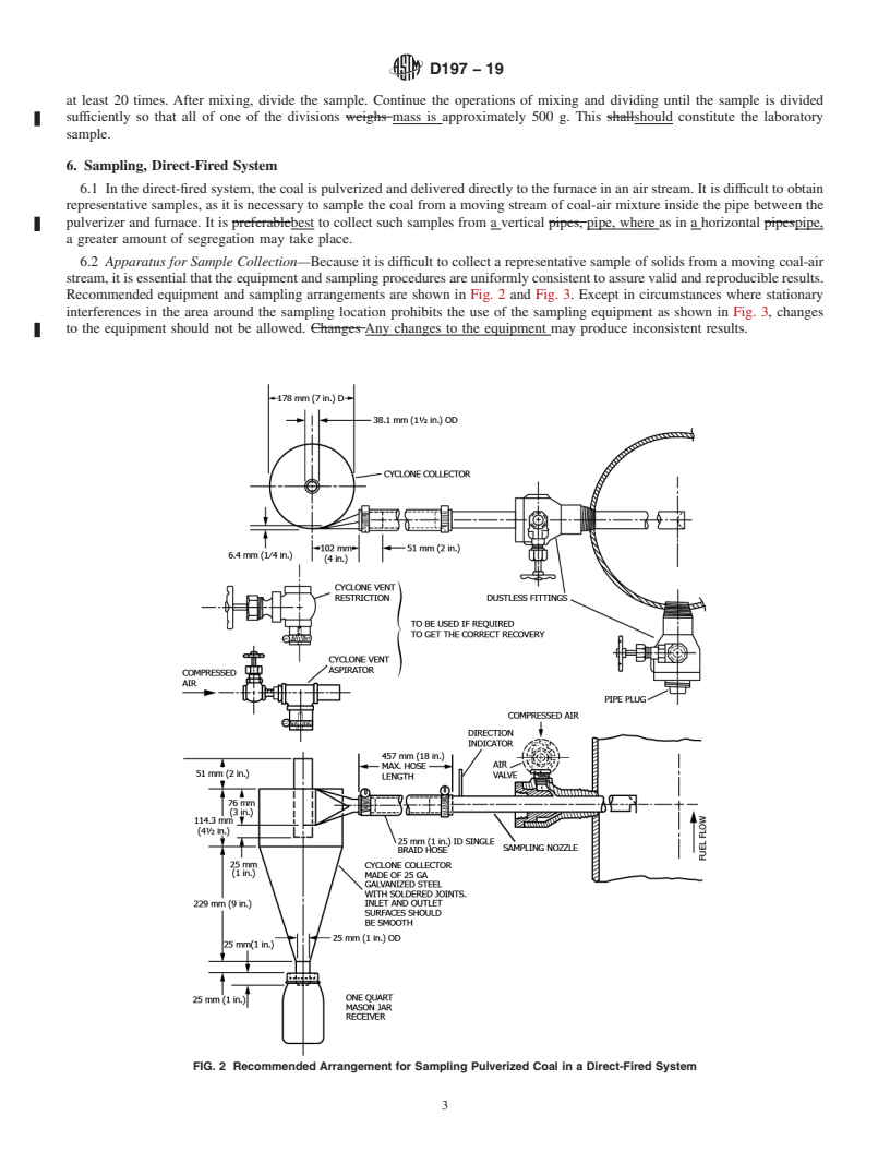 REDLINE ASTM D197-19 - Standard Test Method for  Sampling and Fineness Test of Pulverized Coal