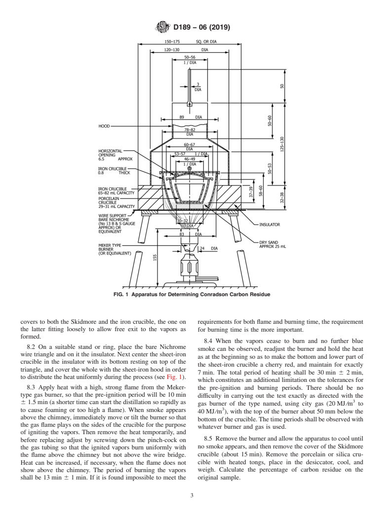 ASTM D189-06(2019) - Standard Test Method for  Conradson Carbon Residue of Petroleum Products