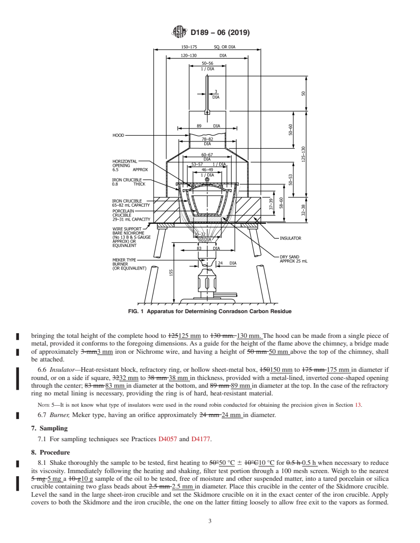 REDLINE ASTM D189-06(2019) - Standard Test Method for  Conradson Carbon Residue of Petroleum Products