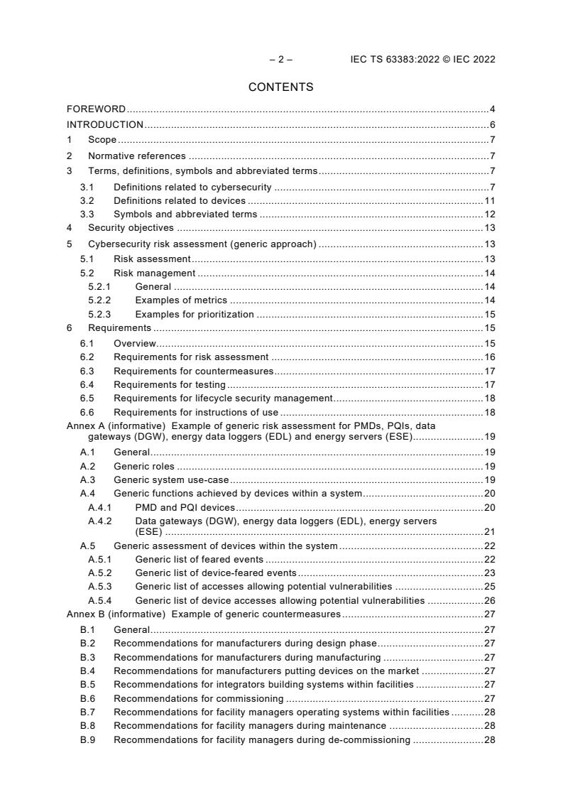 IEC TS 63383:2022 IEC TS 63383:2022 - Cybersecurity aspects of devices used for power metering and monitoring, power quality monitoring, data collection and analysis
Released:11/23/2022 - Page 4 preview