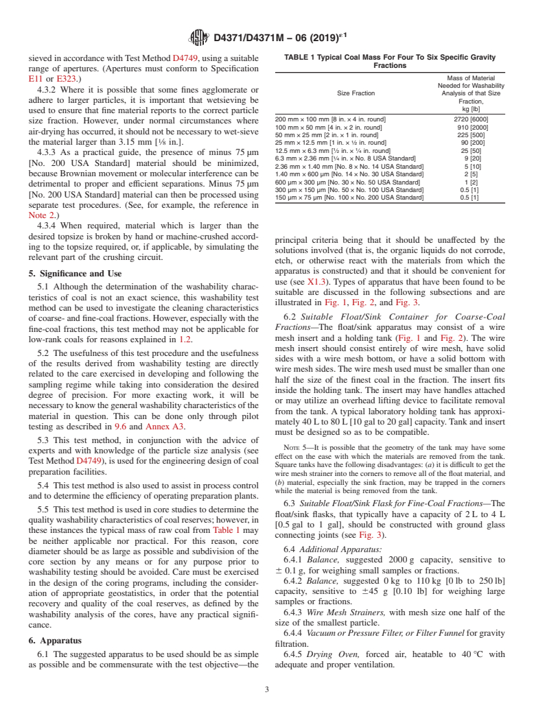 ASTM D4371/D4371M-06(2019)e1 - Standard Test Method for  Determining the Washability Characteristics of Coal