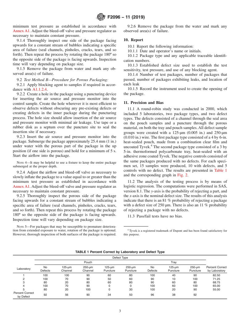 ASTM F2096-11(2019) - Standard Test Method for  Detecting Gross Leaks in Packaging by Internal Pressurization   (Bubble Test)