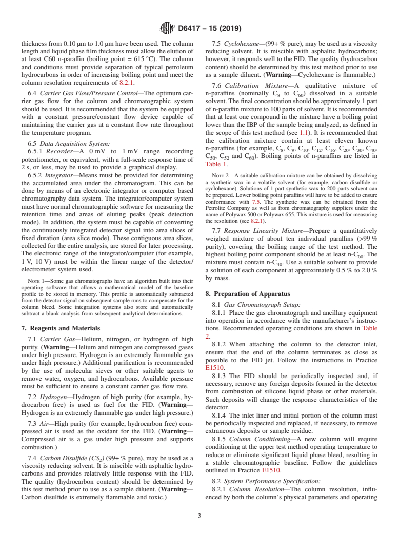 ASTM D6417-15(2019) - Standard Test Method for  Estimation of Engine Oil Volatility by Capillary Gas Chromatography