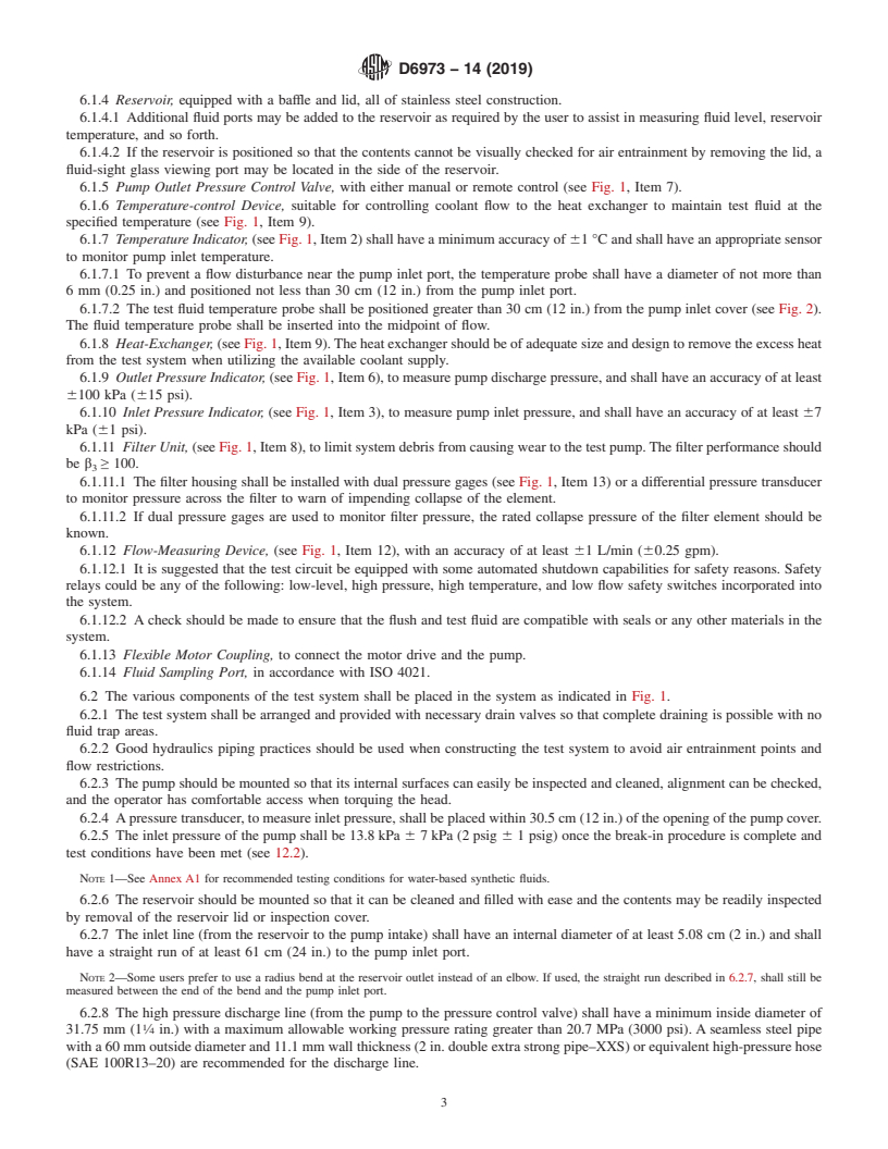 REDLINE ASTM D6973-14(2019) - Standard Test Method for  Indicating Wear Characteristics of Petroleum Hydraulic Fluids  in a High Pressure Constant Volume Vane Pump