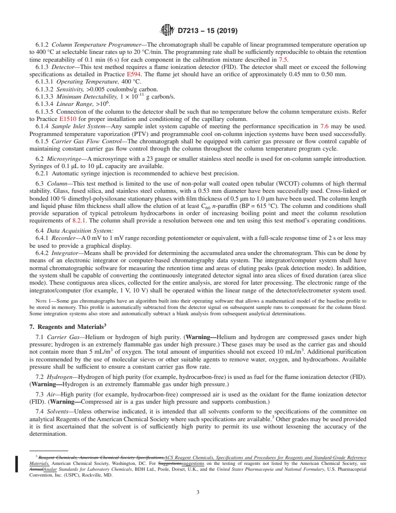 REDLINE ASTM D7213-15(2019) - Standard Test Method for Boiling Range Distribution of Petroleum Distillates in the  Boiling Range from 100&#x2009;&#xb0;C to 615&#x2009;&#xb0;C by Gas  Chromatography