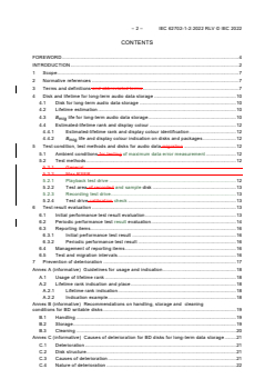 IEC 62702-1-2:2022 RLV - Audio archive system - Part 1-2 : BD disk and data migration for long-term audio data storage
Released:6/13/2022
Isbn:9782832239162 - Page 4 preview