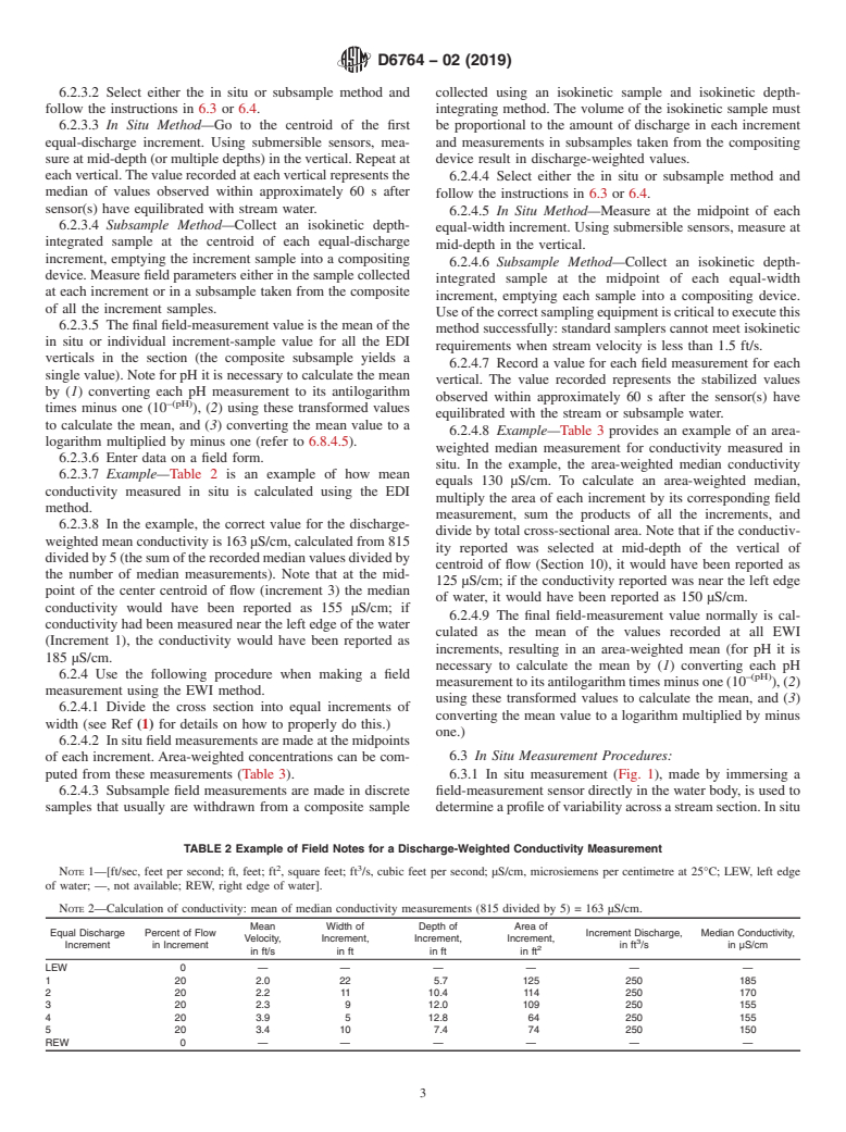 ASTM D6764-02(2019) - Standard Guide for  Collection of Water Temperature, Dissolved-Oxygen Concentrations,  Specific Electrical Conductance, and pH Data from Open Channels