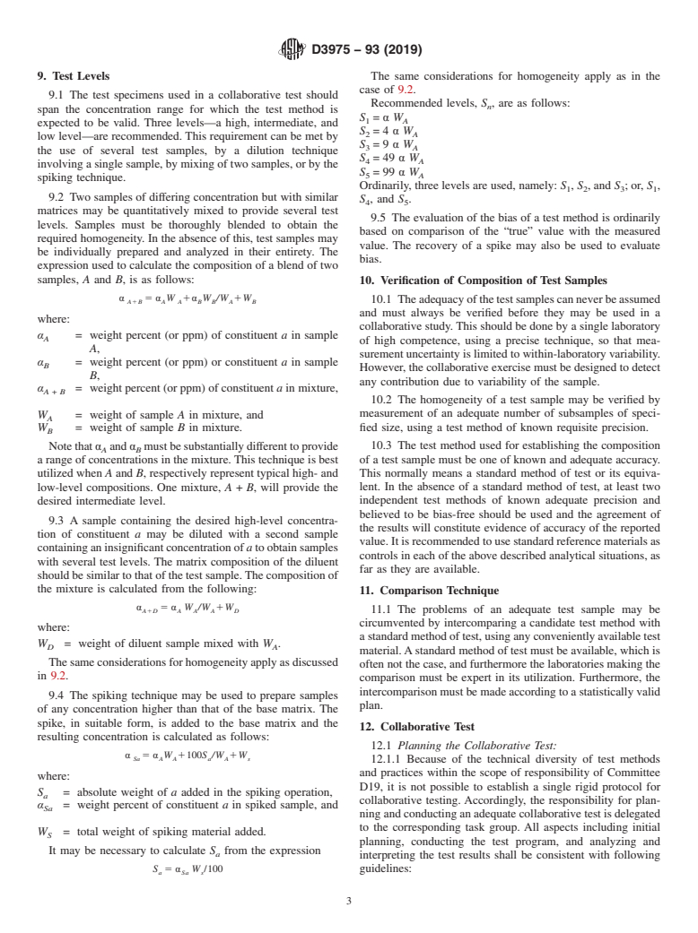 ASTM D3975-93(2019) - Standard Practice for  Development and Use (Preparation) of Samples for Collaborative  Testing of Methods for Analysis of Sediments