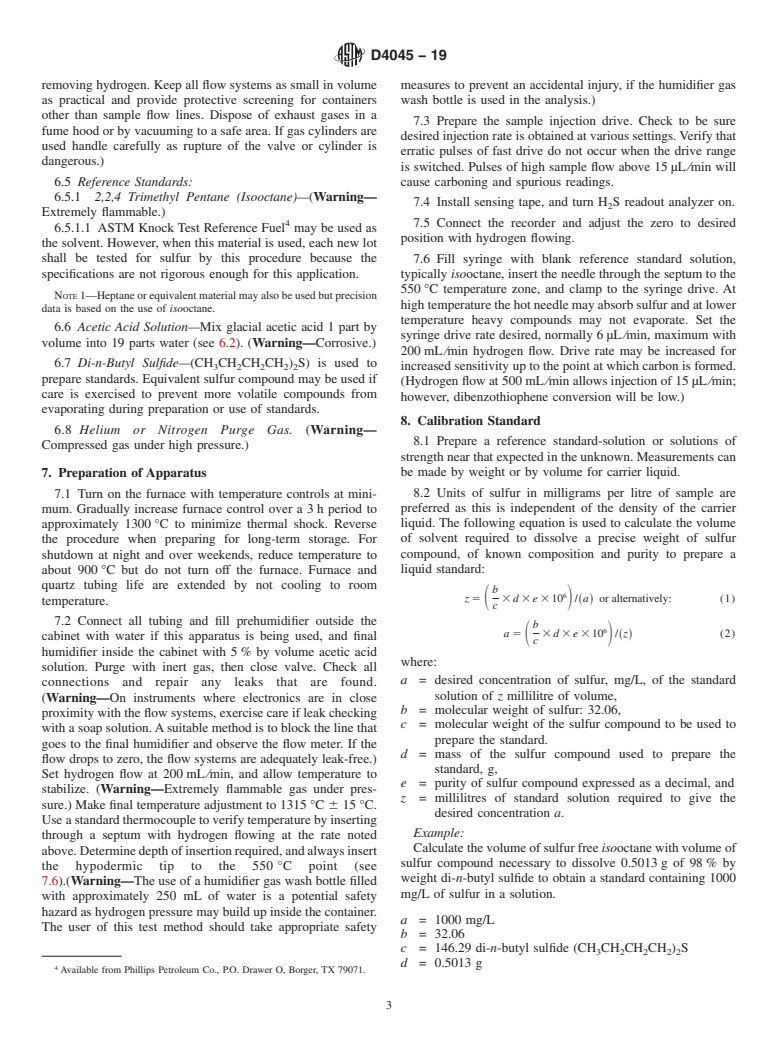 ASTM D4045-19 - Standard Test Method for  Sulfur in Petroleum Products by Hydrogenolysis and Rateometric   Colorimetry