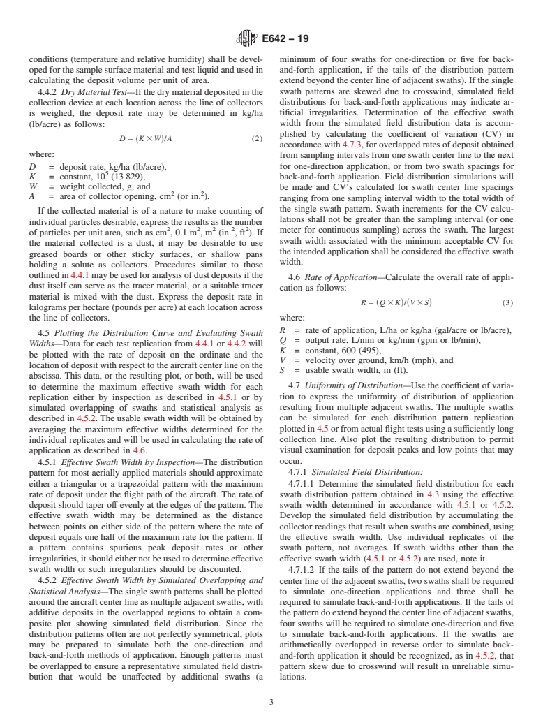 ASTM E642-19 - Standard Practice for  Determining Application Rates and Distribution Patterns from  Aerial Application Equipment