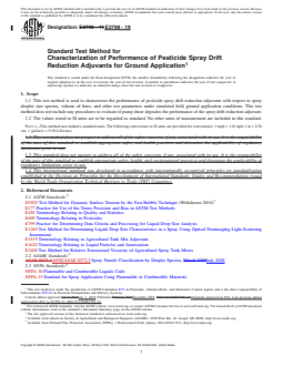 ASTM E2798-19 REDLINE ASTM E2798-19 - Standard Test Method for Characterization of Performance of Pesticide Spray Drift Reduction Adjuvants for Ground Application - Page 1 preview