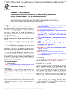 ASTM E2798-19 ASTM E2798-19 - Standard Test Method for Characterization of Performance of Pesticide Spray Drift Reduction Adjuvants for Ground Application - Page 1 preview