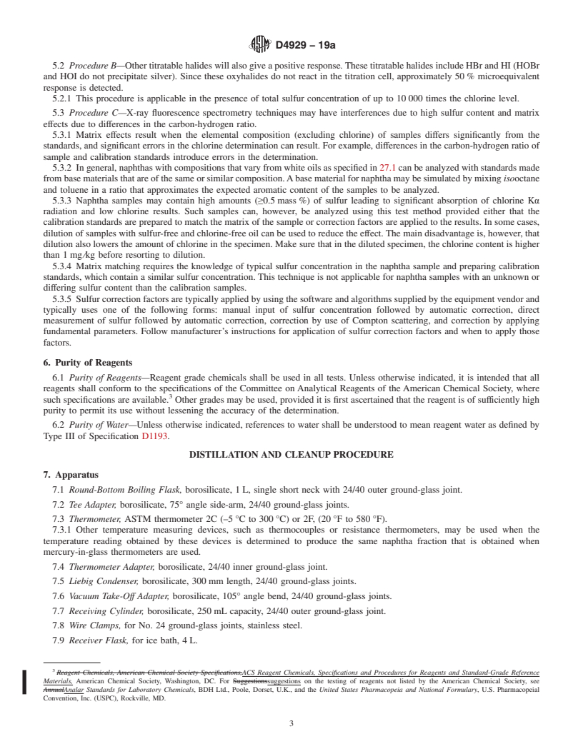 REDLINE ASTM D4929-19a - Standard Test Method for  Determination of Organic Chloride Content in Crude Oil