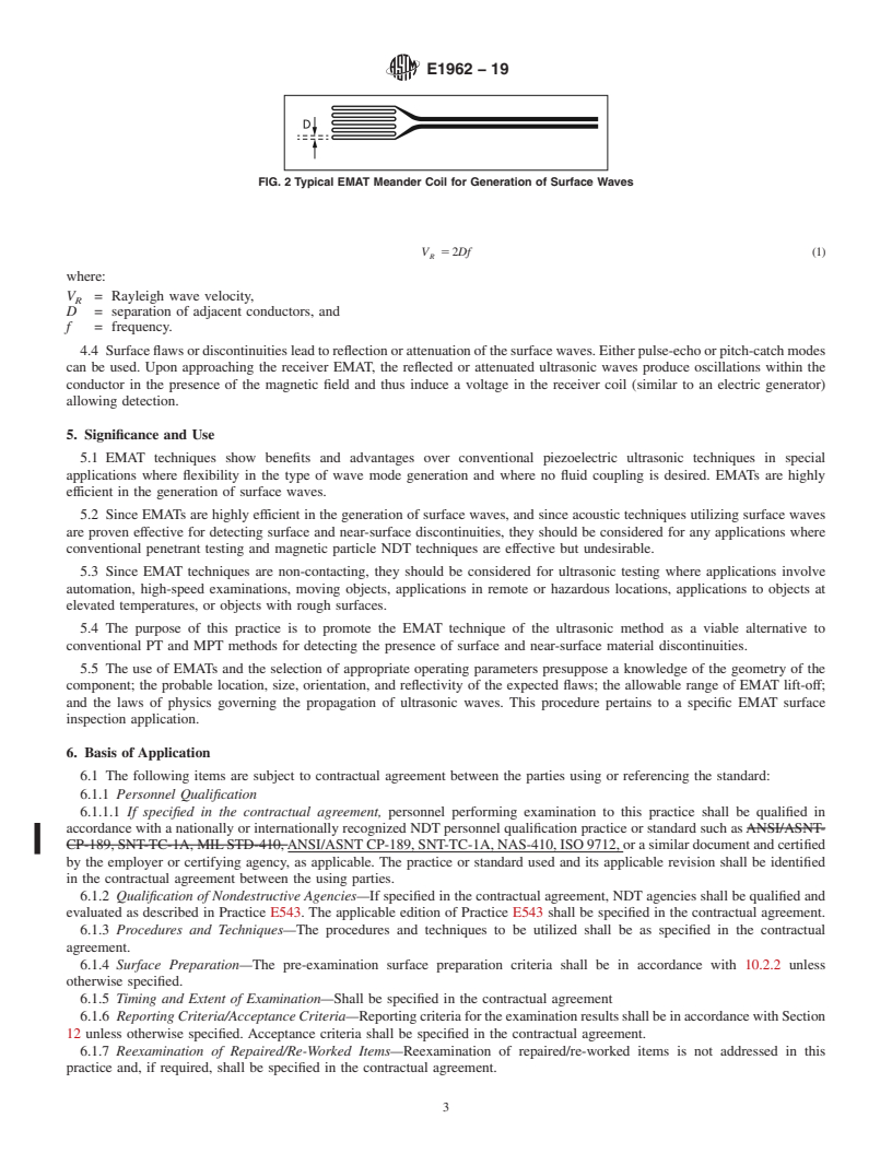 REDLINE ASTM E1962-19 - Standard Practice for  Ultrasonic Surface Testing Using Electromagnetic Acoustic Transducer  (EMAT) Techniques