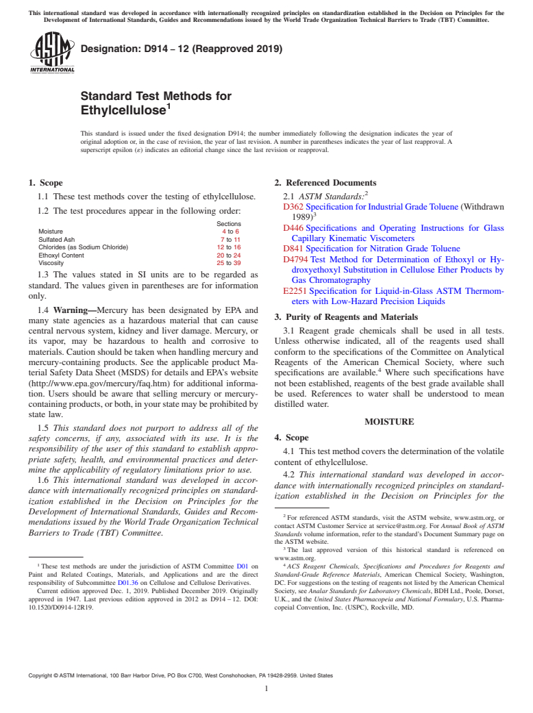 ASTM D914-12(2019) - Standard Test Methods for Ethylcellulose