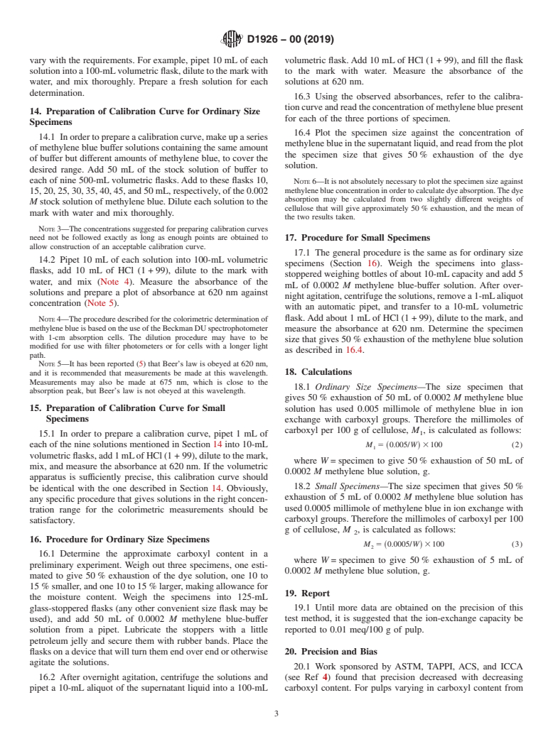 ASTM D1926-00(2019) - Standard Test Methods for Carboxyl Content of Cellulose