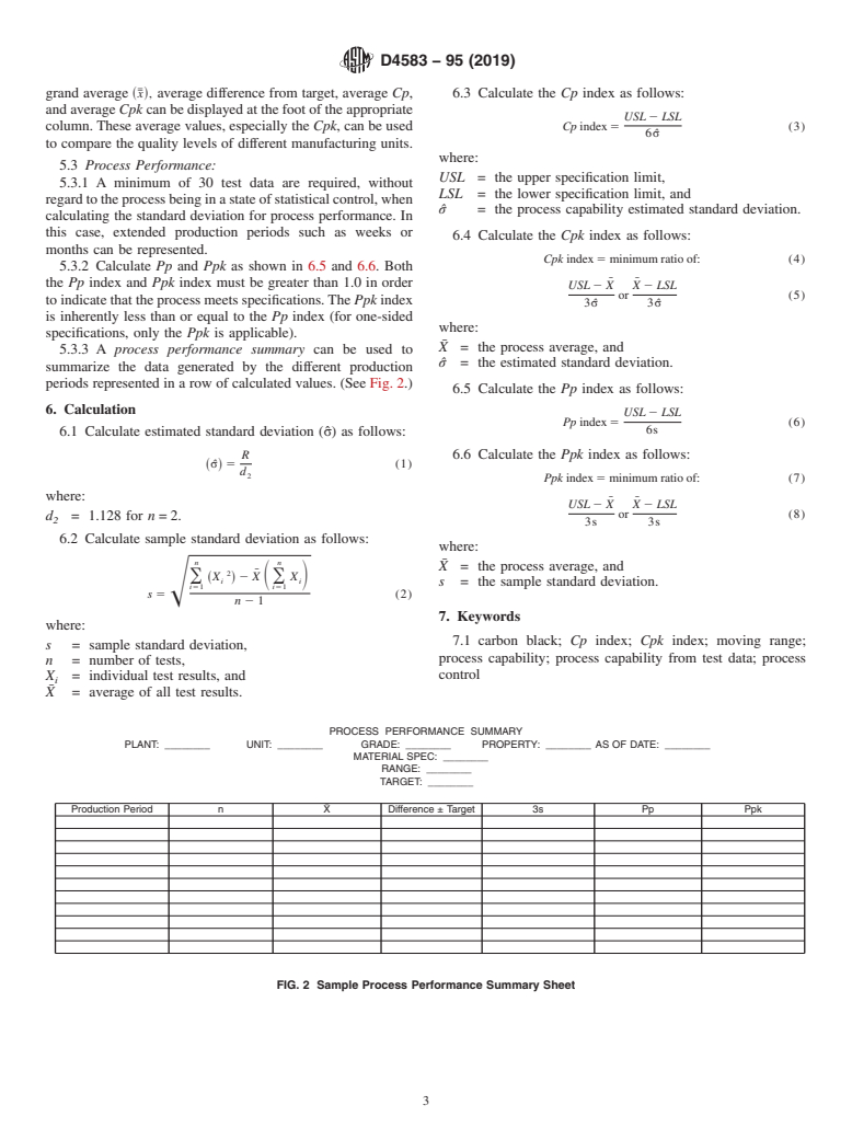 ASTM D4583-95(2019) - Standard Practice for Carbon Black&#x2014;Calculation of Process Indexes From an  Analysis of Process Control Data