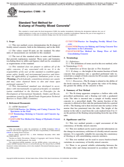 ASTM C1890-19 ASTM C1890-19 - Standard Test Method for K-slump of Freshly Mixed Concrete - Page 1 preview