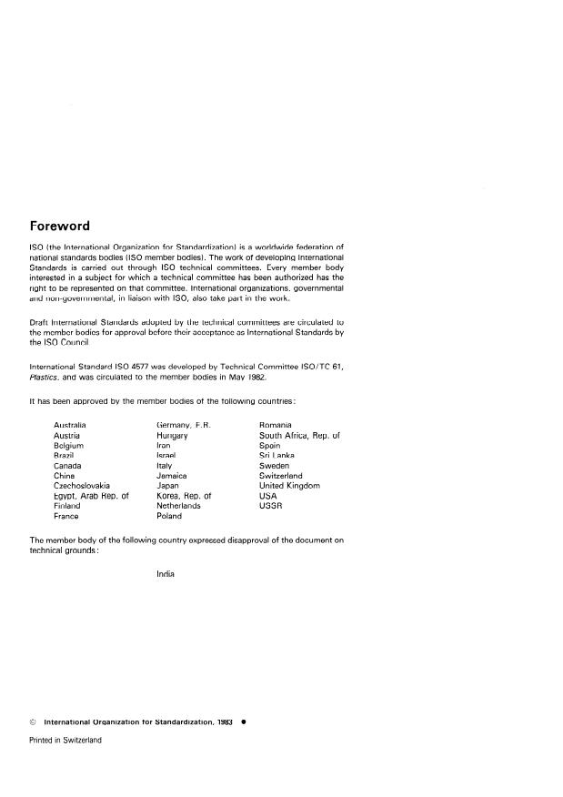 ISO 4577:1983 ISO 4577:1983 - Plastics -- Polypropylene and propylene-copolymers -- Determination of thermal oxidative stability in air -- Oven method - Page 2 preview