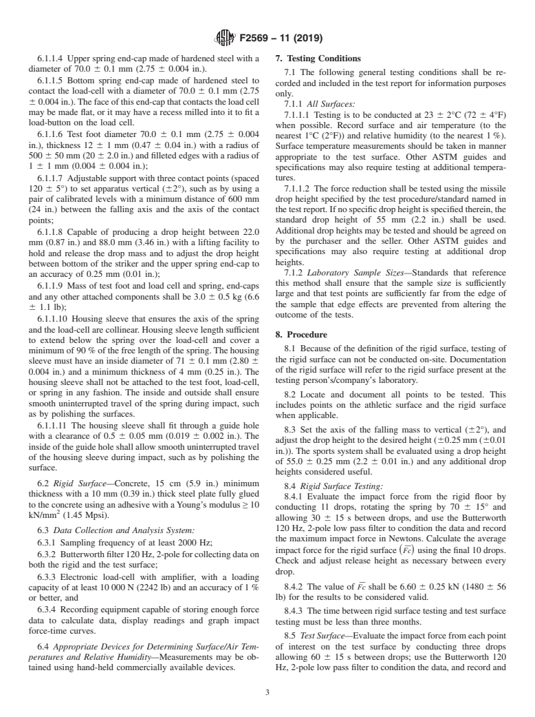 ASTM F2569-11(2019) - Standard Test Method for  Evaluating the Force Reduction Properties of Surfaces for Athletic  Use