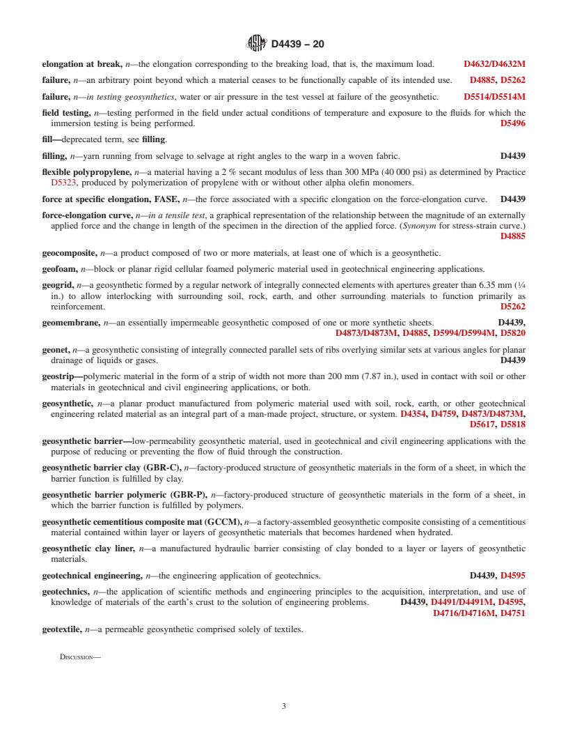 REDLINE ASTM D4439-20 - Standard Terminology for Geosynthetics