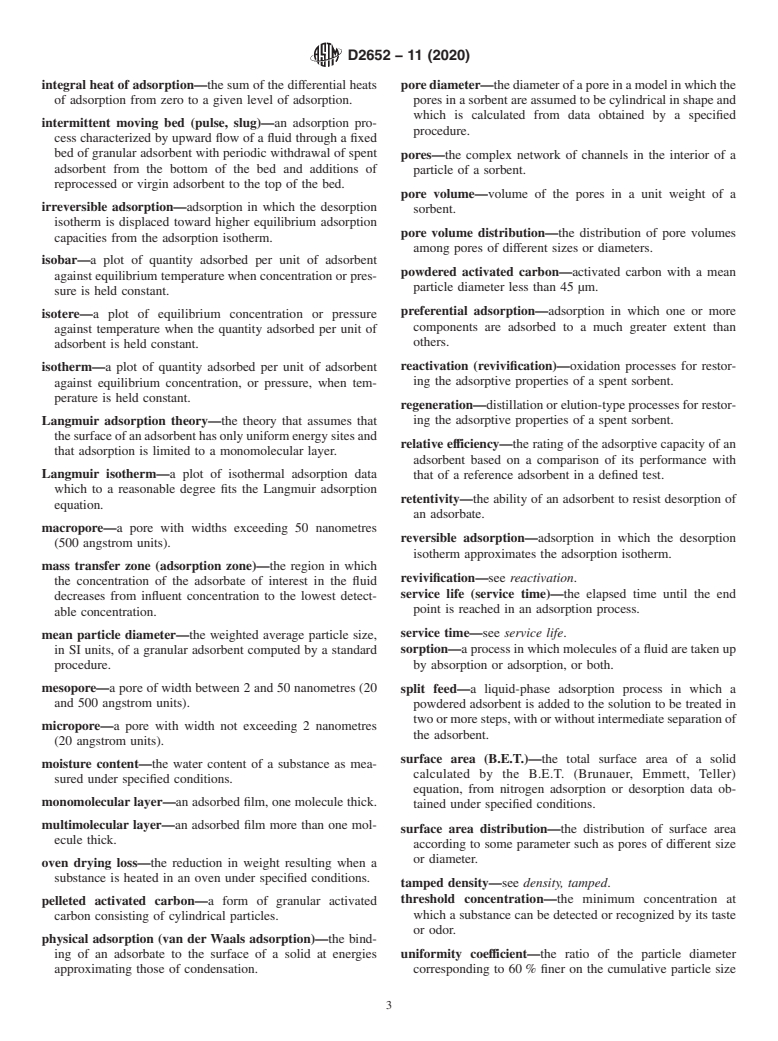 ASTM D2652-11(2020) - Standard Terminology Relating to  Activated Carbon