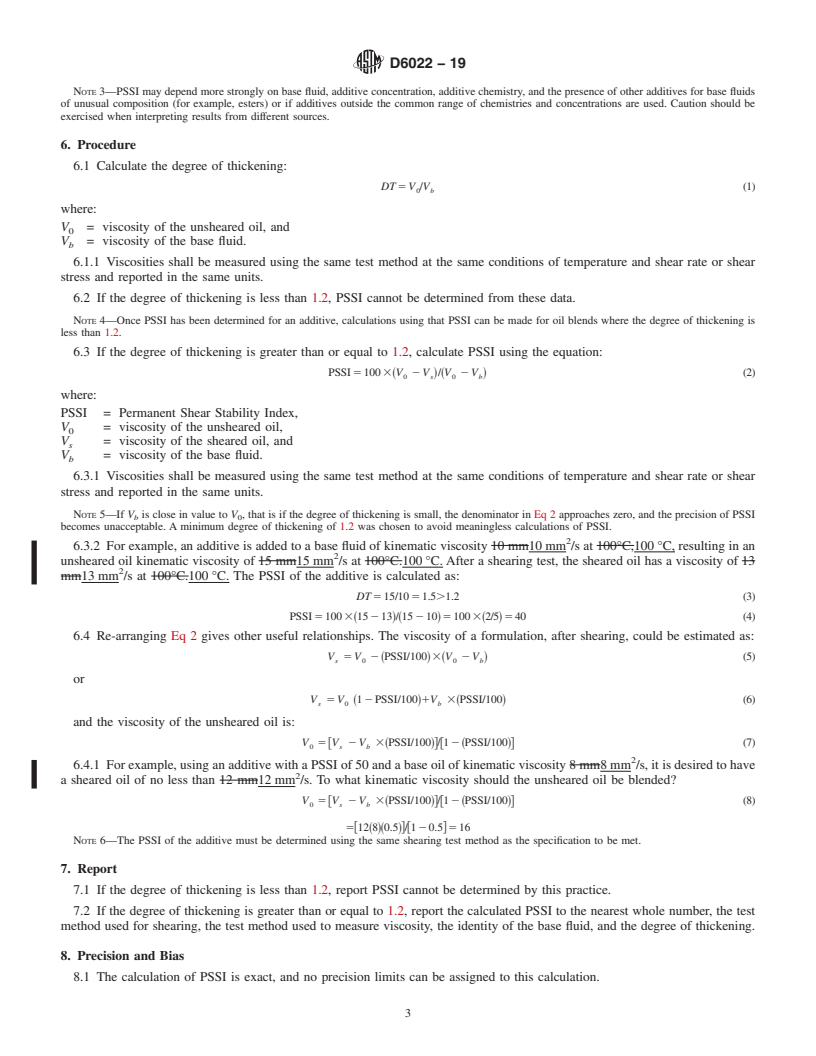 REDLINE ASTM D6022-19 - Standard Practice for  Calculation of Permanent Shear Stability Index