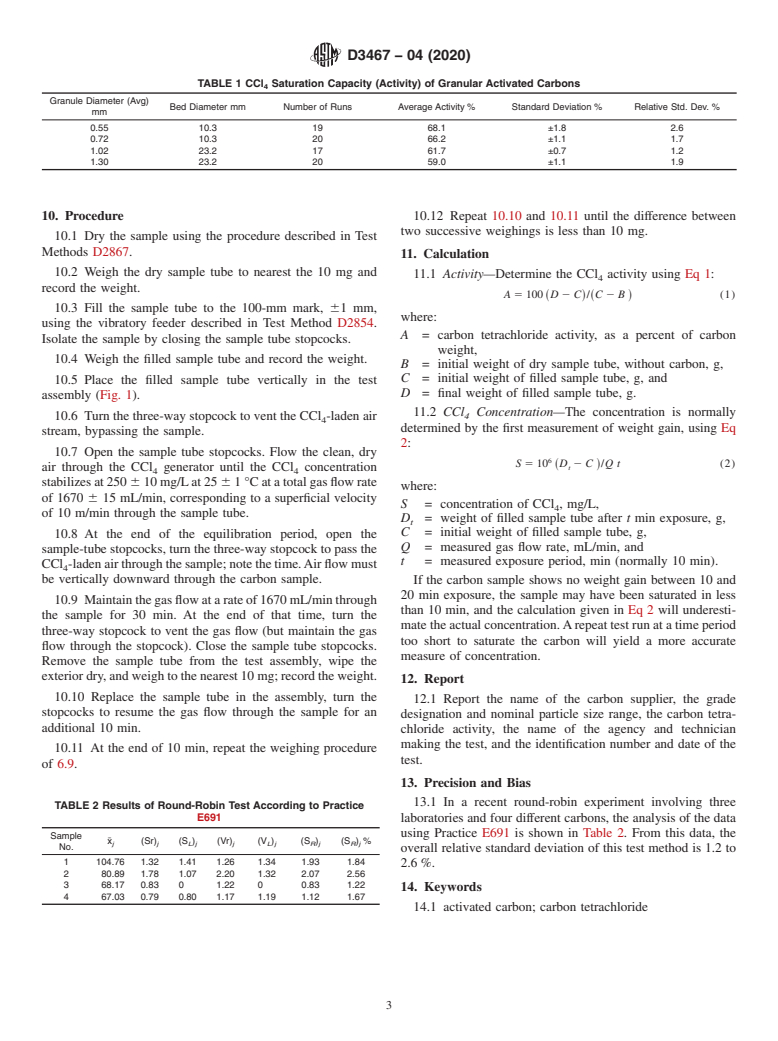 ASTM D3467-04(2020) - Standard Test Method for  Carbon Tetrachloride Activity of Activated Carbon