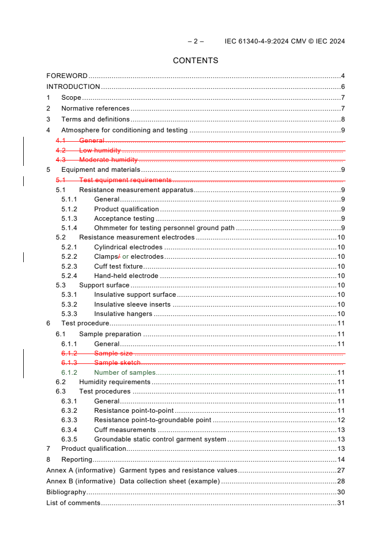 IEC 61340-4-9:2024 IEC 61340-4-9:2024 CMV - Electrostatics - Part 4-9: Standard test methods for specific applications - Garments - Resistive characterization
Released:23. 10. 2024
Isbn:9782832299654 - Page 4 preview