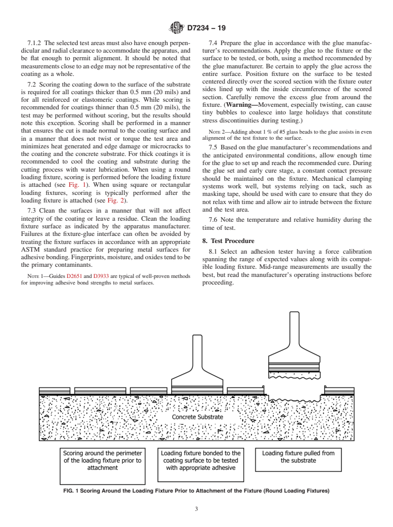 ASTM D7234-19 - Standard Test Method for  Pull-Off Adhesion Strength of Coatings on Concrete Using Portable  Pull-Off     Adhesion Testers