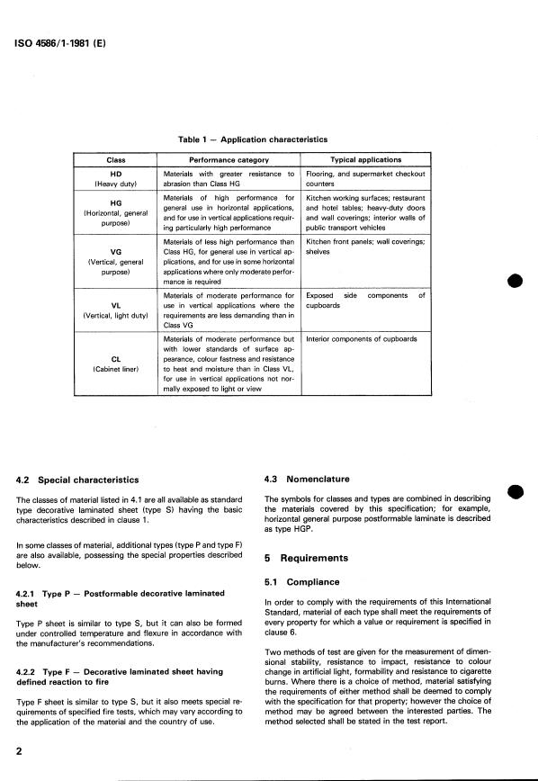 ISO 4586-1:1981 ISO 4586-1:1981 - Plastics -- Decorative laminated sheets based on thermosetting resins - Page 4 preview