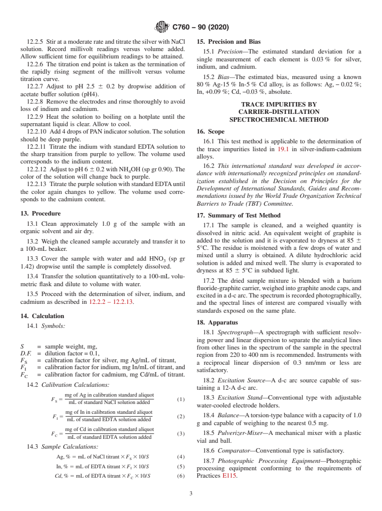 ASTM C760-90(2020) - Standard Test Methods for  Chemical and Spectrochemical Analysis of Nuclear-Grade Silver-Indium-Cadmium Alloys