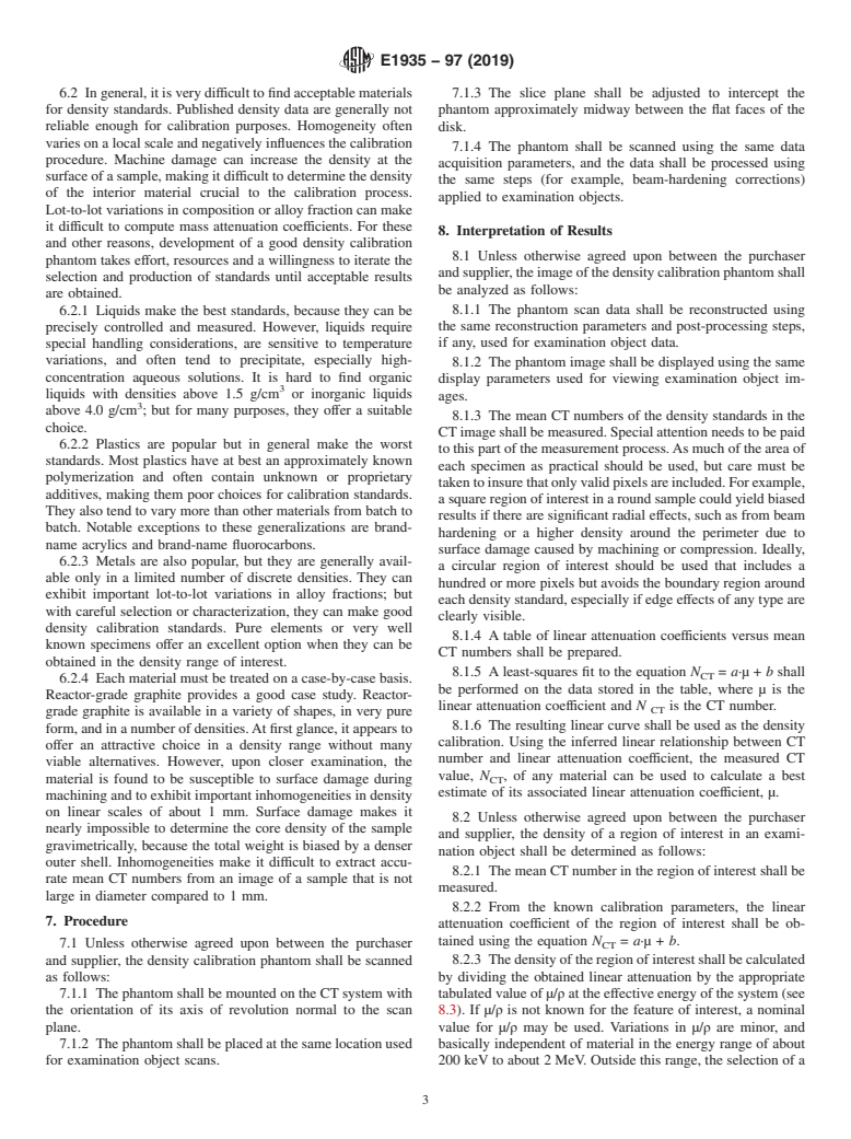 ASTM E1935-97(2019) - Standard Test Method for  Calibrating and Measuring CT Density