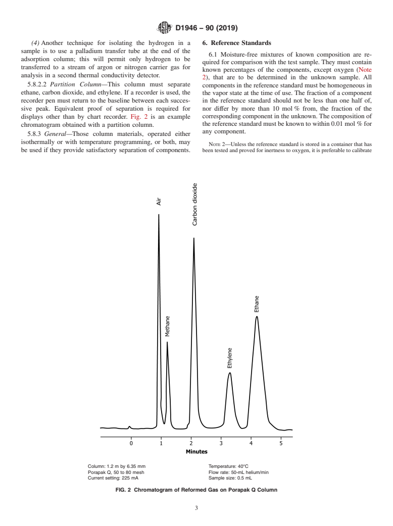 ASTM D1946-90(2019) - Standard Practice for  Analysis of Reformed Gas by Gas Chromatography