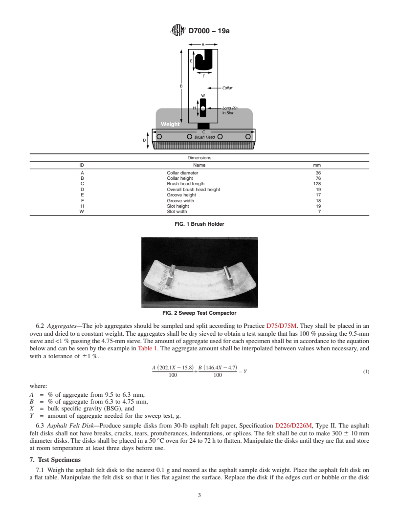 REDLINE ASTM D7000-19a - Standard Test Method for  Sweep Test of Emulsified Asphalt Surface Treatment Samples