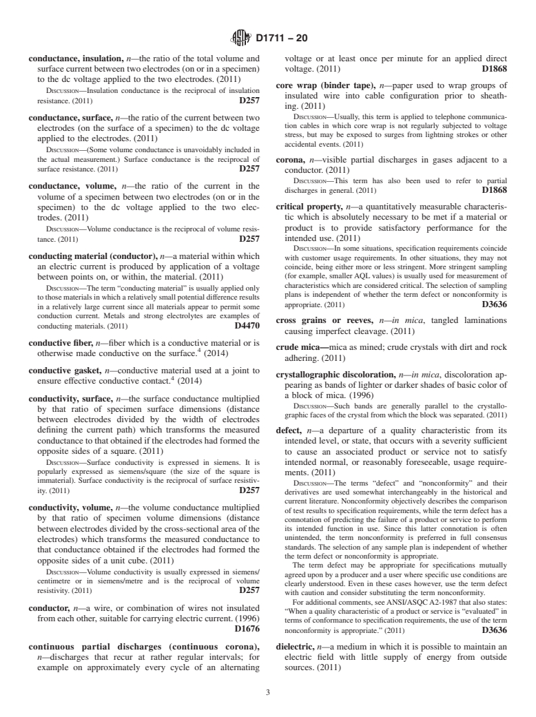 ASTM D1711-20 - Standard Terminology Relating to  Electrical Insulation