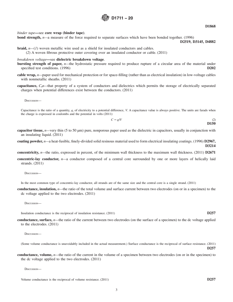 REDLINE ASTM D1711-20 - Standard Terminology Relating to  Electrical Insulation