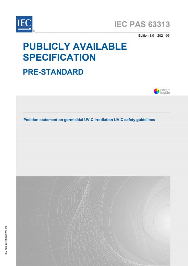 IEC PAS 63313:2021 - Position statement on germicidal UV-C irradiation - UV-C safety guidelines