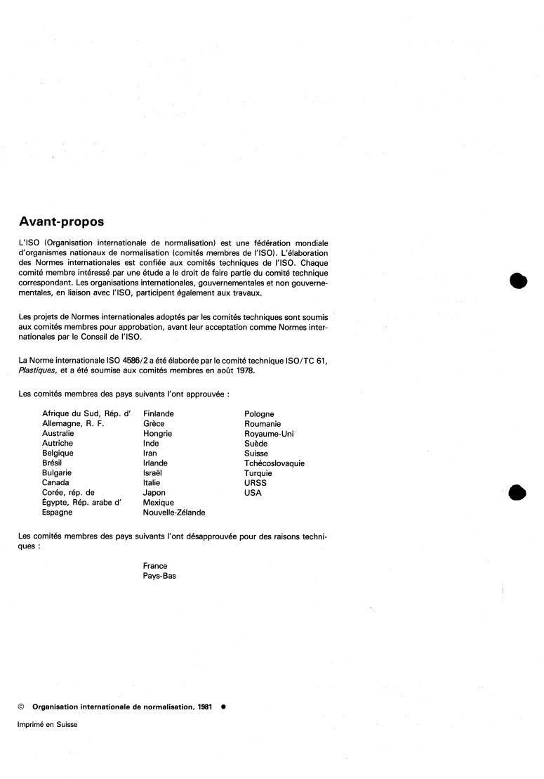 ISO 4586-2:1981 ISO 4586-2:1981 - Plastics — Decorative laminated sheets based on thermosetting resins — Part 2: Determination of properties
Released:5/1/1981 - Page 2 preview
