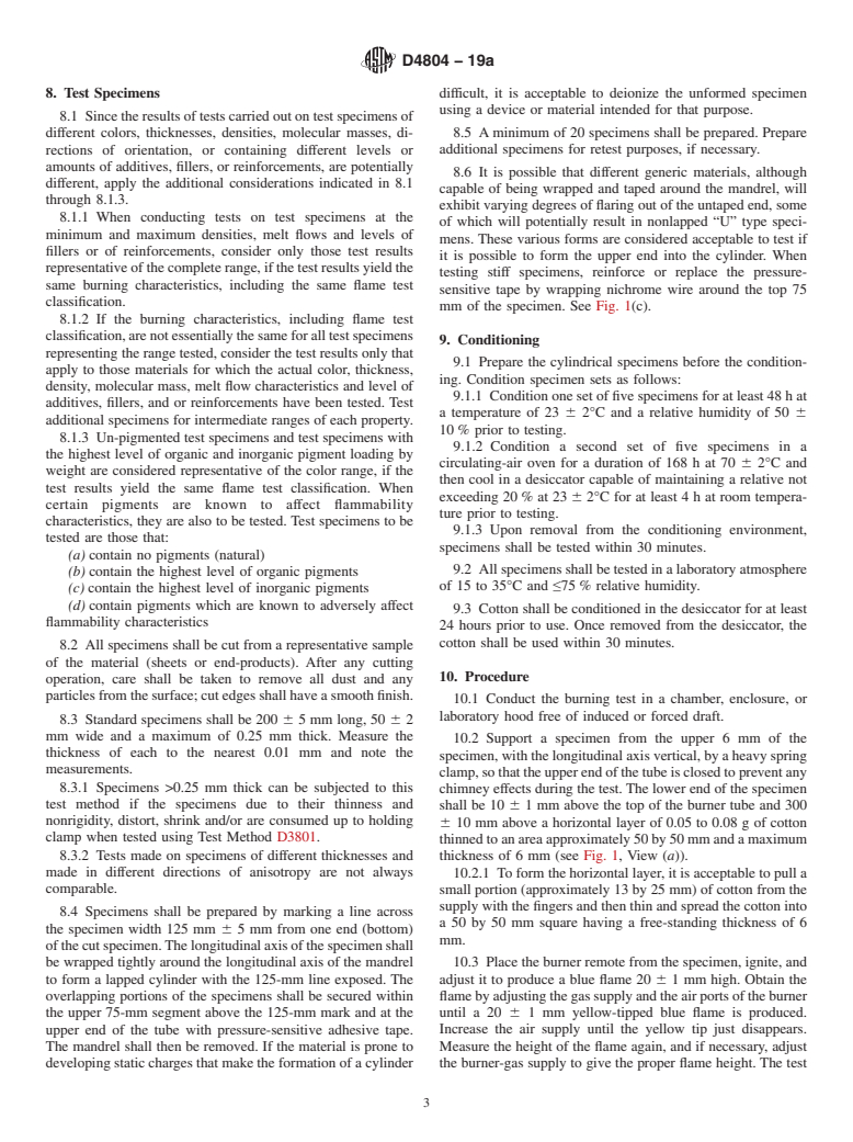 ASTM D4804-19a - Standard Test Method for  Determining the Flammability Characteristics of Nonrigid Solid  Plastics