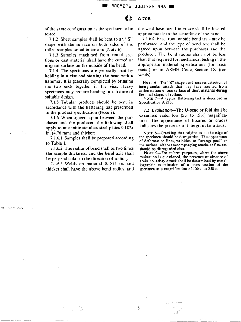 ASTM A708-79 - Practice for Detection of Susceptibility to Intergranular Corrosion in Severely Sensitized Austenitic Stainless Steel (Withdrawn 1988)