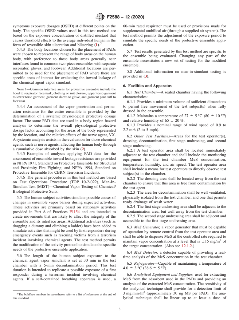 ASTM F2588-12(2020) - Standard Test Method for Man-In-Simulant Test (MIST) for Protective Ensembles